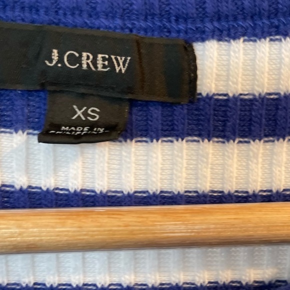 J. CREW Lightweight Pullover Sweater Blue/White Striped Short Sleeve - Size XS - Picture 3 of 6